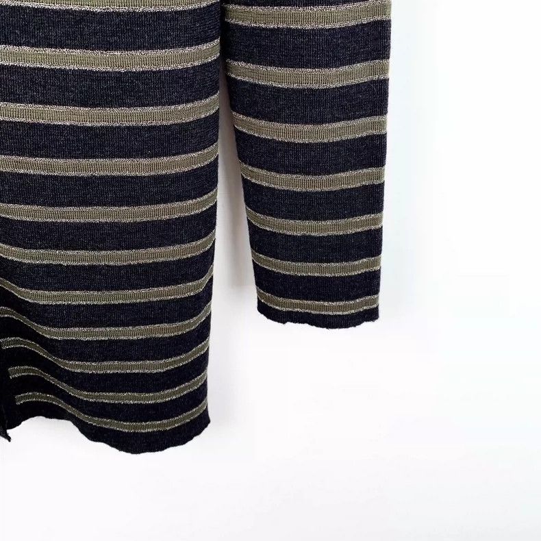 Brunello Cucinelli Brunello Cucinelli Striped Wool Long Sleeve Cardigan Size ONE SIZE - 4 Thumbnail