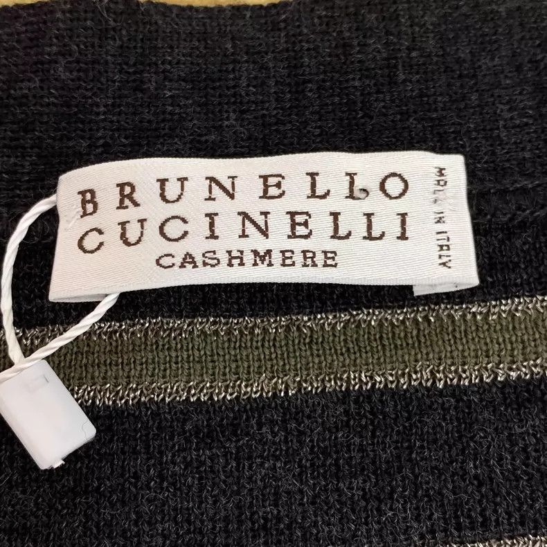 Brunello Cucinelli Brunello Cucinelli Striped Wool Long Sleeve Cardigan Size ONE SIZE - 5 Thumbnail