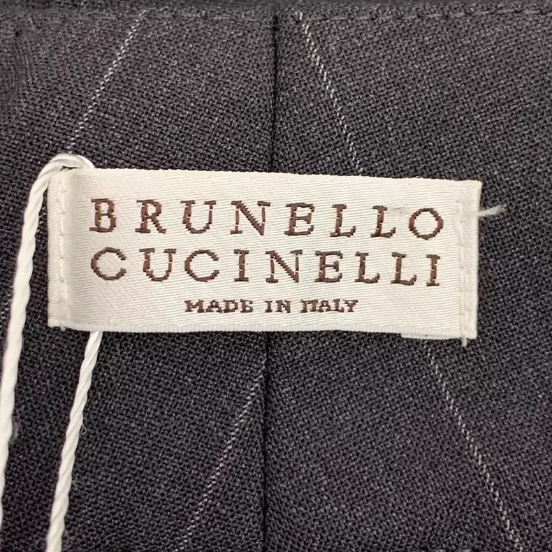 Brunello Cucinelli Brunello Cucinelli Gray Striped Wool Pants Size 38" / US 16 / IT 52 - 6 Thumbnail