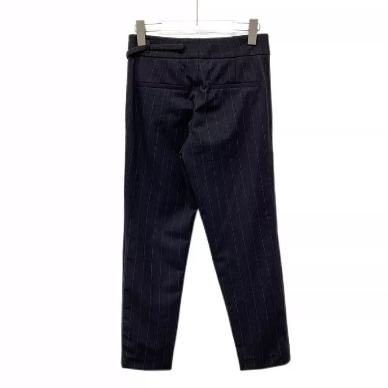 Brunello Cucinelli Brunello Cucinelli Gray Striped Wool Pants Size 38" / US 16 / IT 52 - 2 Thumbnail