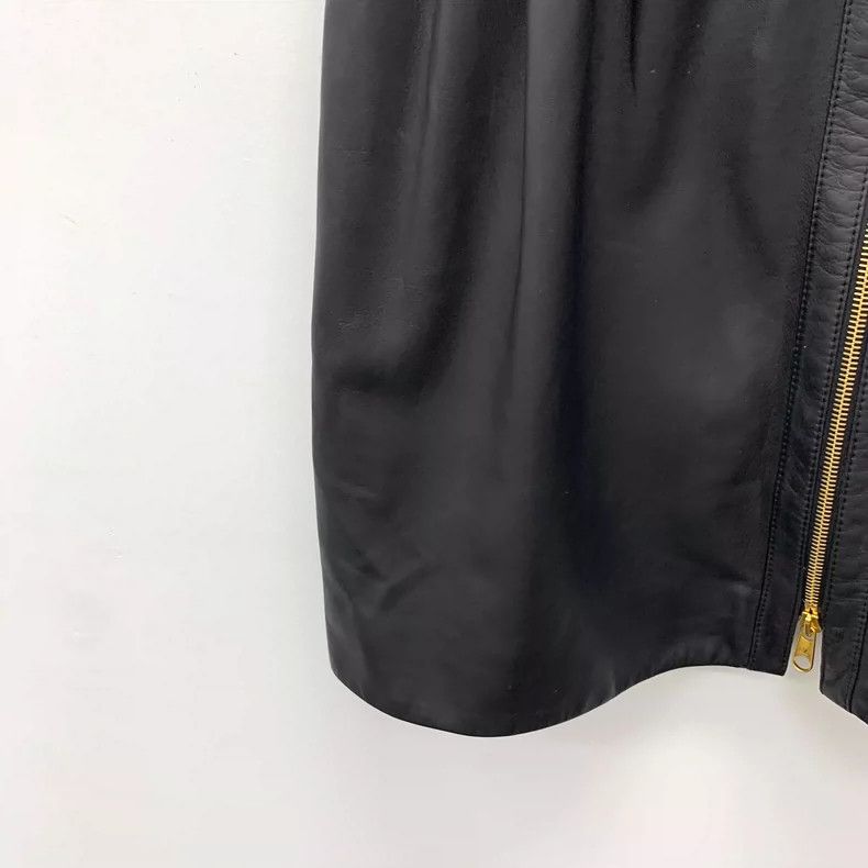 Dior Black Leather Zippered Dress by Christian Dior Size S / US 4 / IT 40 - 4 Thumbnail