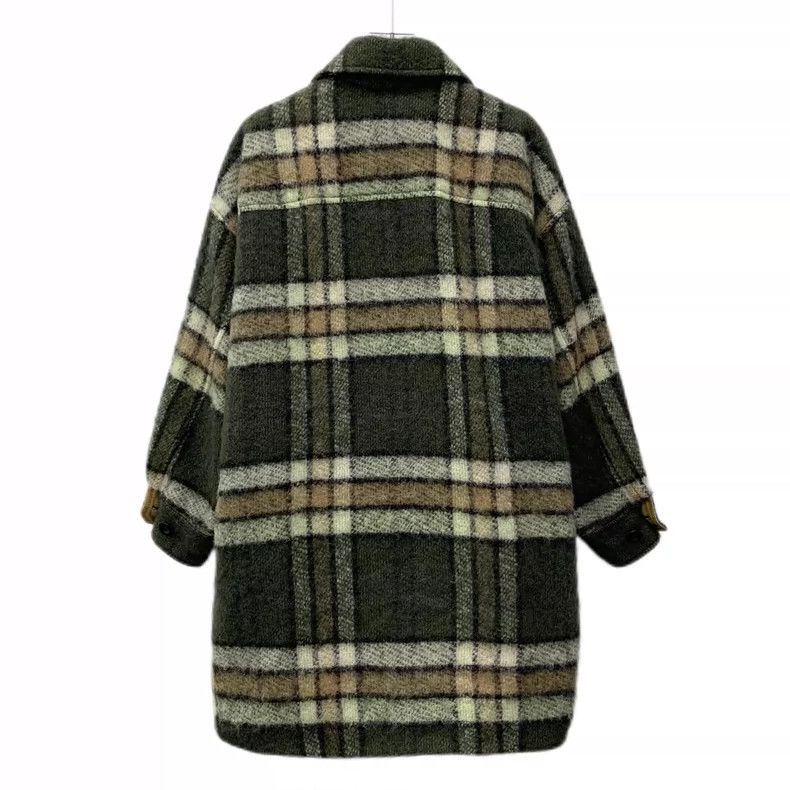 Chloe Green Striped Long Sleeve Button-Up Coat Size XS / US 0-2 / IT 36-38 - 2 Thumbnail