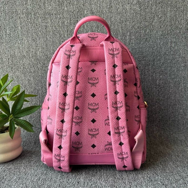 MCM MCM Stark Visetos Pink Leather Backpack Size ONE SIZE - 2 Thumbnail