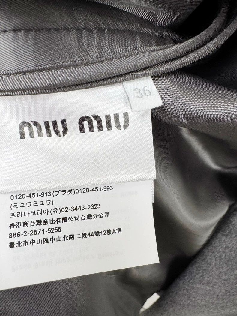 Prada Miumiu Gray Double-Breasted Coat with Tags Size S / US 4 / IT 40 - 4 Thumbnail