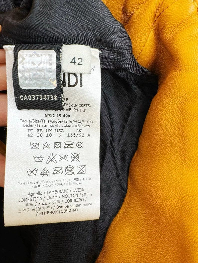 Fendi Fendi Yellow Leather Jacket with Pockets Size M / US 6-8 / IT 42-44 - 4 Thumbnail