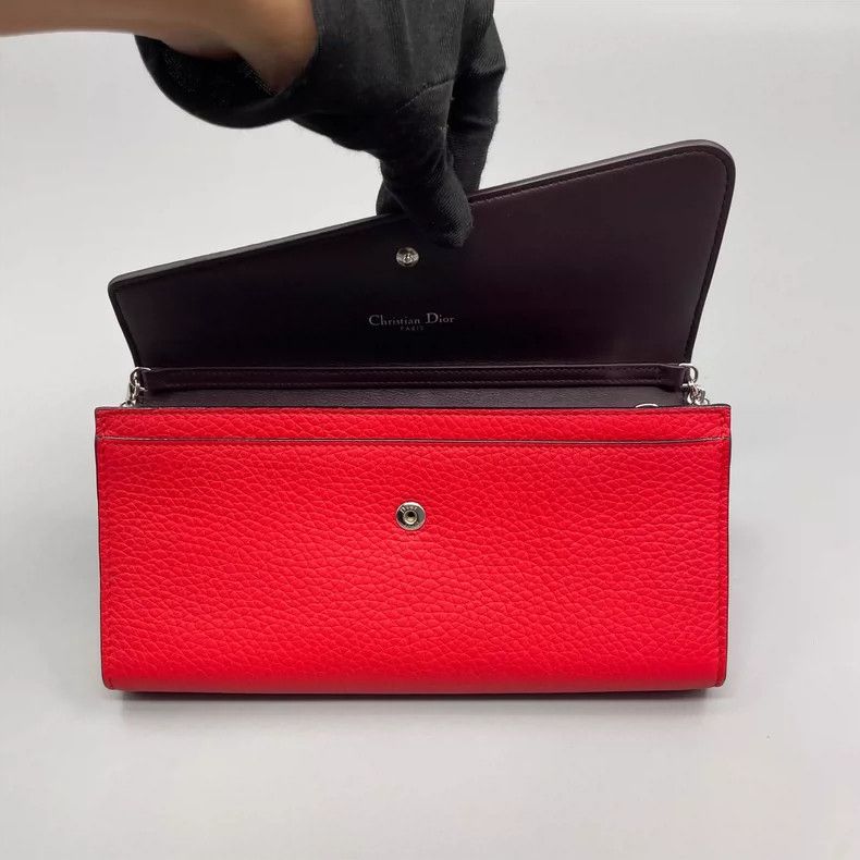 Dior Dior Red Leather Long Handbag Size ONE SIZE - 8 Thumbnail