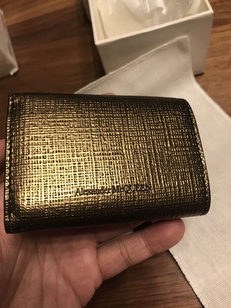 Alexander McQueen Alexander McQueen Gold Three-Fold Wallet Size ONE SIZE - 2 Thumbnail