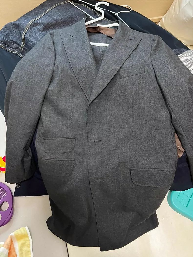 Brunello Cucinelli Brunello Cucinelli Gray Wool Suit Coat Size L / US 10 / IT 46 - 2 Thumbnail