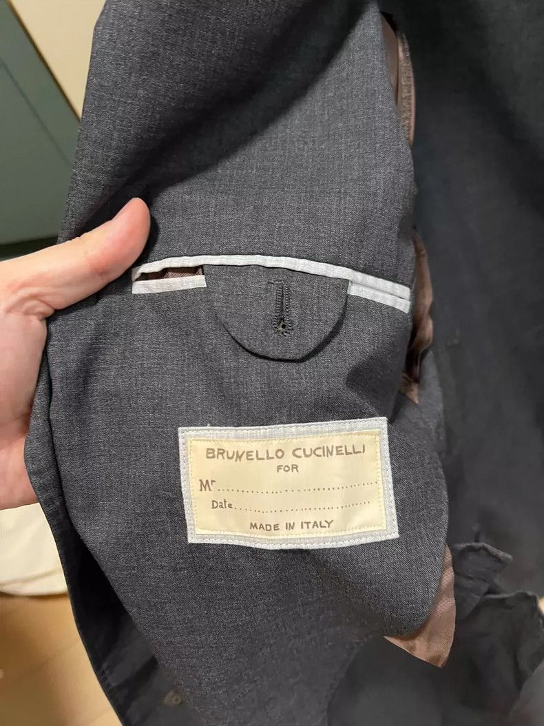 Brunello Cucinelli Brunello Cucinelli Gray Wool Suit Coat Size L / US 10 / IT 46 - 3 Thumbnail