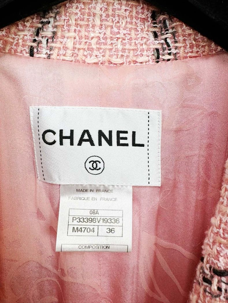 Chanel Chanel Pink Woven Jacket with Frill Details Size S / US 4 / IT 40 - 2 Thumbnail