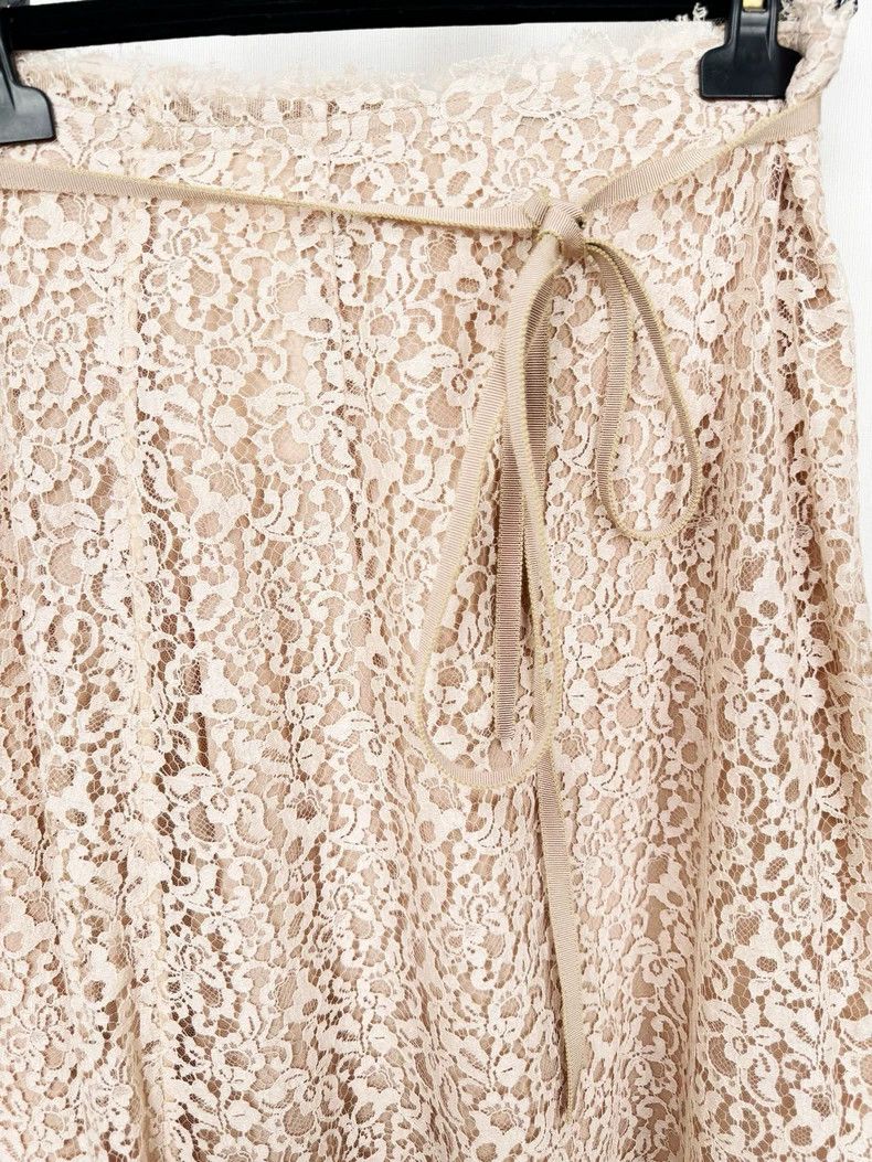 Dior Dior Lace Midi Skirt in Beige Size 38" / US 16 / IT 52 - 2 Thumbnail