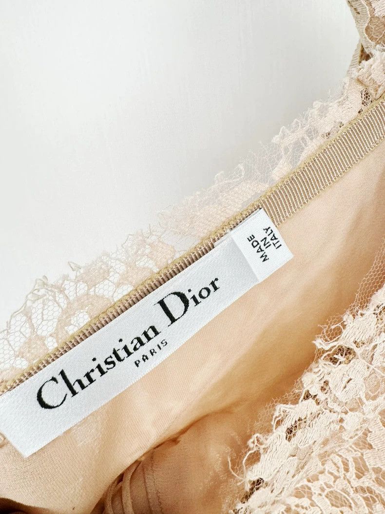 Dior Dior Lace Midi Skirt in Beige Size 38" / US 16 / IT 52 - 3 Thumbnail