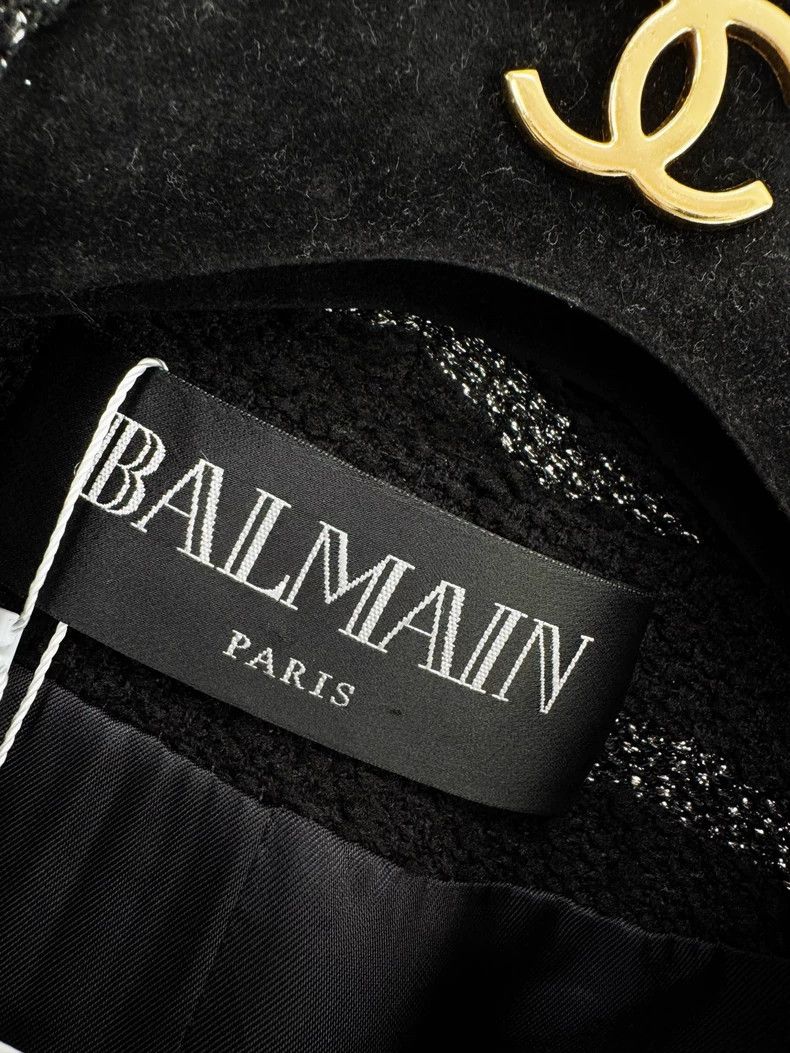 Balmain Balmain Striped Woven Jacket in Black Size XS / US 0-2 / IT 36-38 - 2 Thumbnail