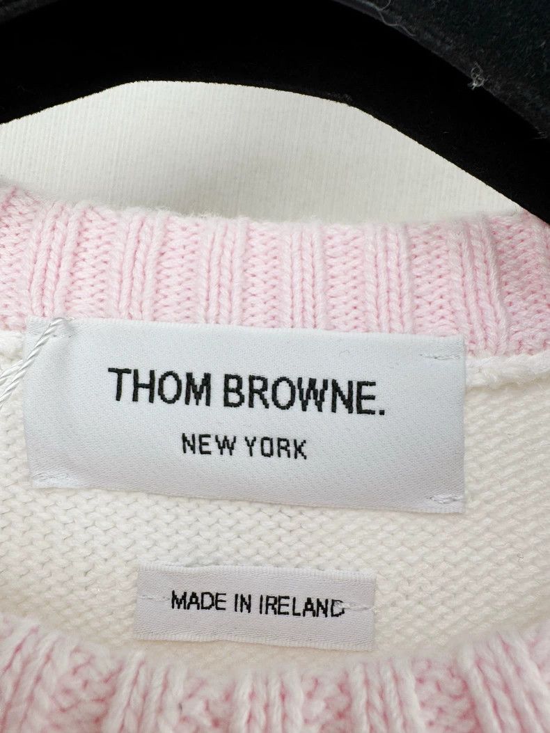 Thom Browne Thom Browne Knit Sweater with Pink Detailing Size M / US 6-8 / IT 42-44 - 2 Thumbnail