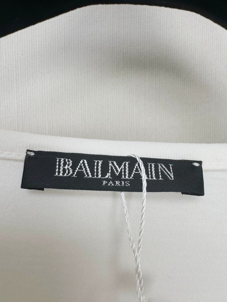 Balmain Balmain Short Sleeve Top with Button Details Size L / US 10 / IT 46 - 3 Thumbnail