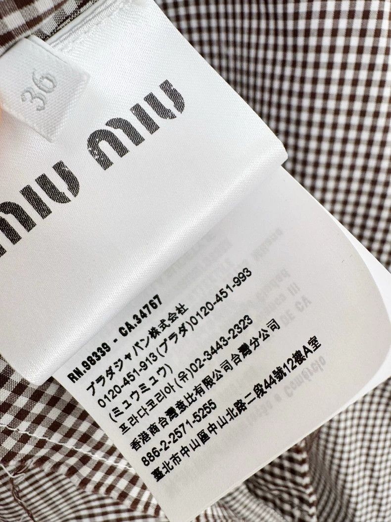 Miu Miu Miumiu Cropped Checkered Shirt Almost New Size S / US 4 / IT 40 - 5 Thumbnail