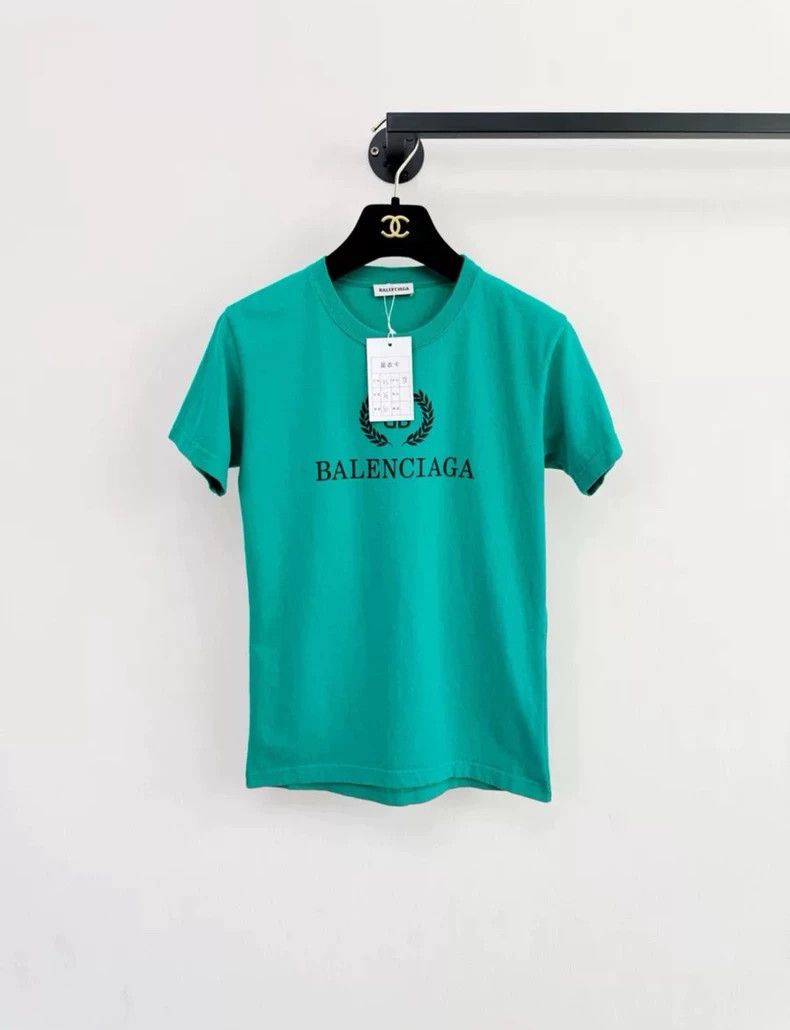 Balenciaga Balenciaga Short Sleeve Teal T-shirt Size XS Size XS / US 0-2 / IT 36-38 - 6 Thumbnail