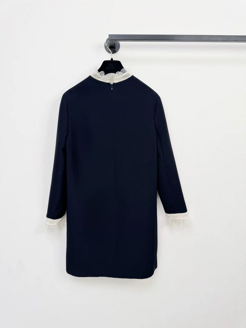 Dior Dior Wool Silk Dress with Lace Collar Size L / US 10 / IT 46 - 6 Thumbnail