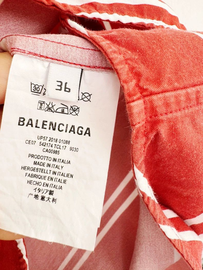 Balenciaga Balenciaga Red Striped Button-Up Shirt Size S / US 4 / IT 40 - 4 Thumbnail