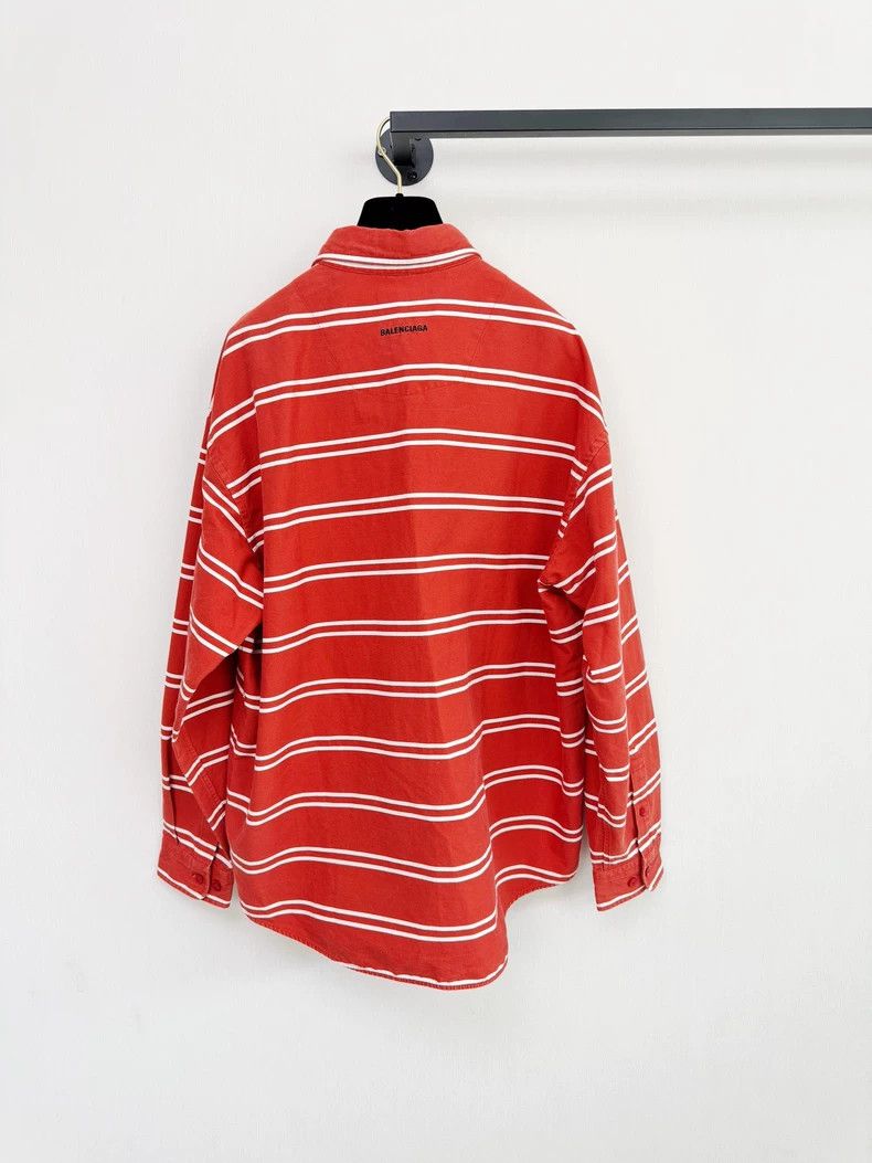Balenciaga Balenciaga Red Striped Button-Up Shirt Size S / US 4 / IT 40 - 7 Thumbnail