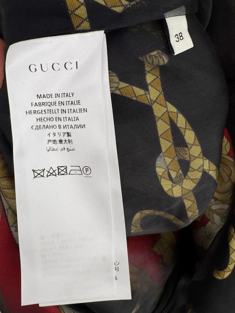 Gucci Gucci Silk Dress with Floral Design Size S / US 4 / IT 40 - 4 Thumbnail