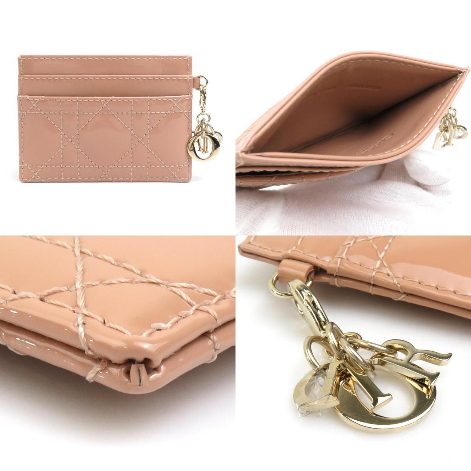 Dior Christian Dior Business Card Holder/Card Case Holder Enamel Pink Beige Women's 56018a Size ONE SIZE - 4 Thumbnail