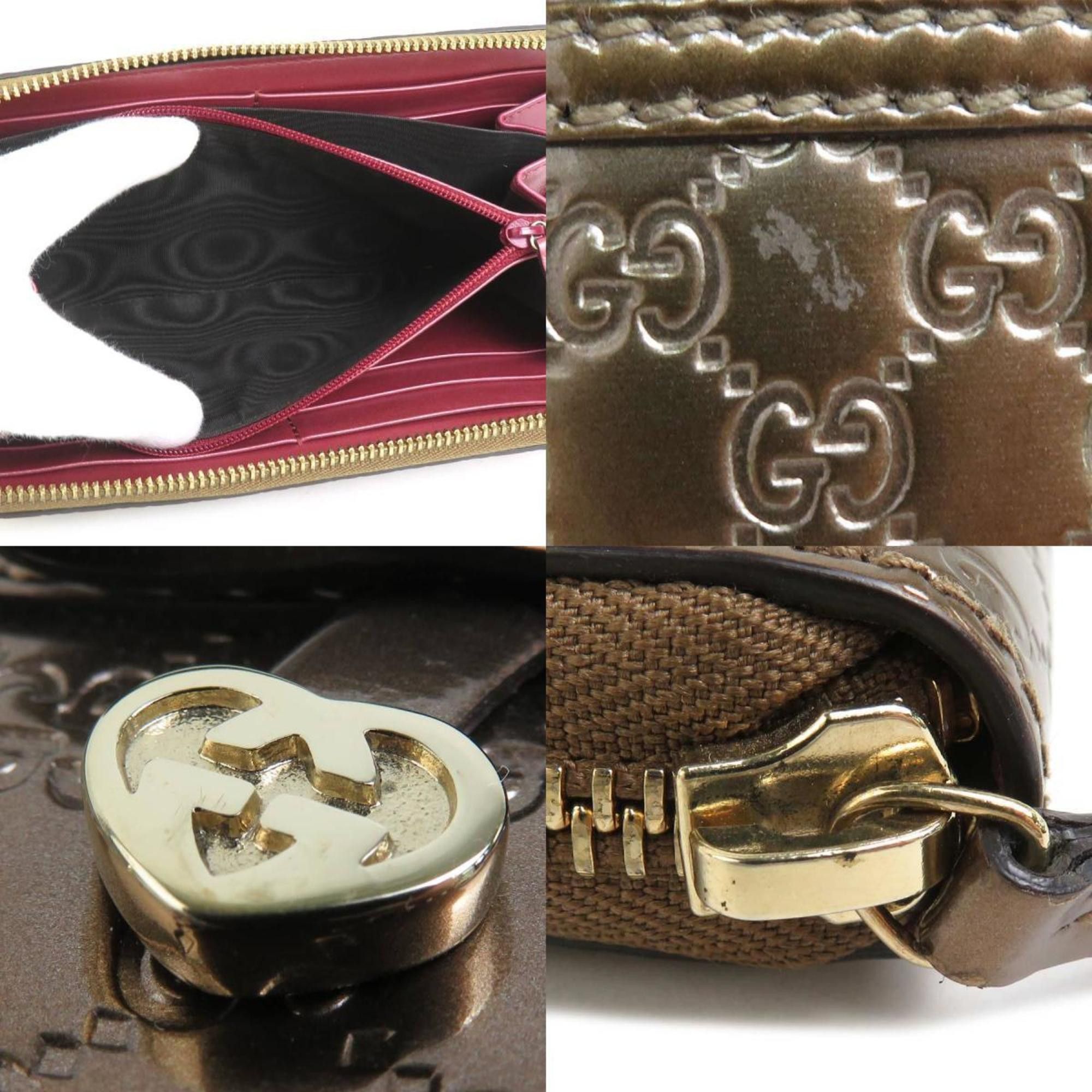 Gucci GUCCI Round Long Wallet Micro Guccissima Leather Bronze Gold Women's 307997 e60217g Size ONE SIZE - 4 Thumbnail