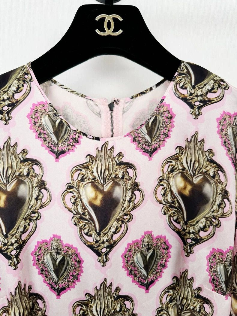 Dolce & Gabbana Dolce & Gabbana Silk Heart Dress Size M / US 6-8 / IT 42-44 - 2 Thumbnail