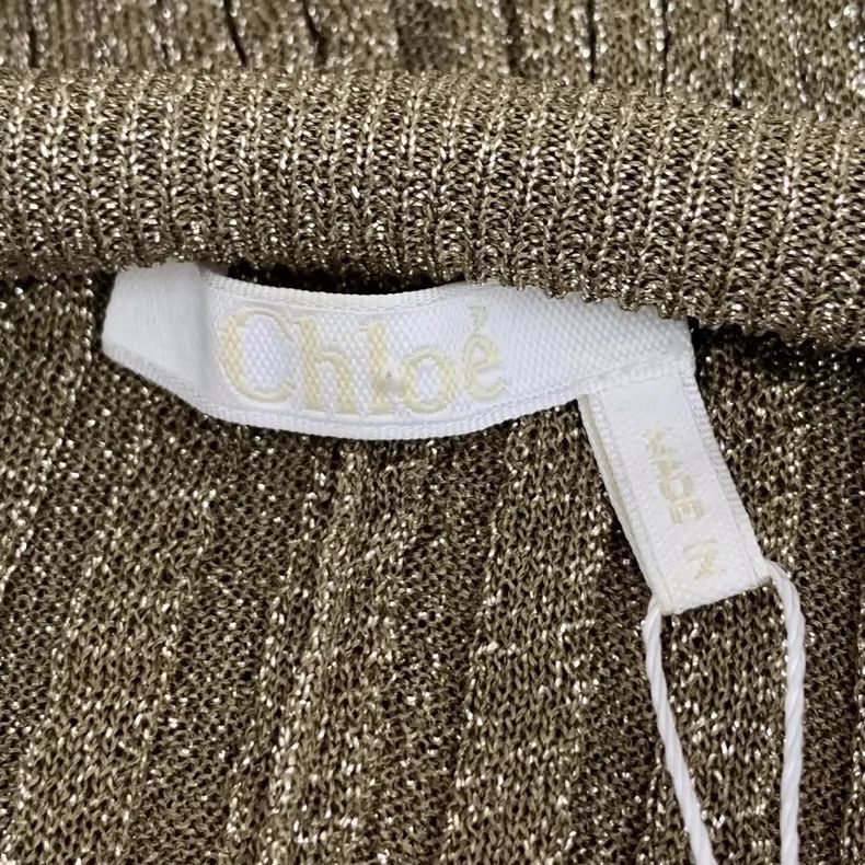 Chloe Chloe Olive Green Knit Sweater with Ruffled Sleeves Size S / US 4 / IT 40 - 5 Thumbnail