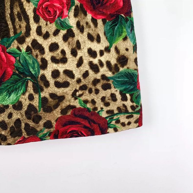 Dolce & Gabbana Dolce&Gabbana Rose Leopard Print Skirt Size 38" / US 16 / IT 52 - 4 Thumbnail
