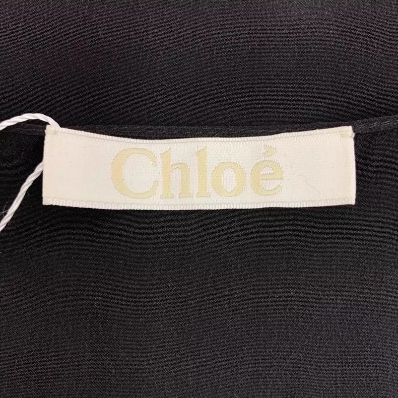 Chloe Black Silk Sleeveless V-Neck Top Size XS / US 0-2 / IT 36-38 - 5 Thumbnail