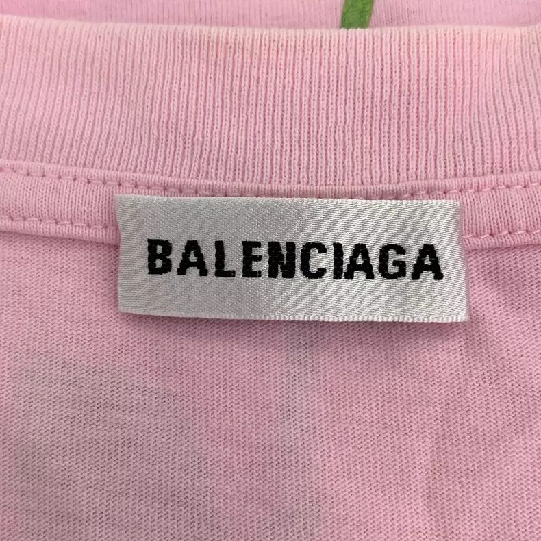 Balenciaga Pink Rose Print Cotton T-Shirt by Balenciaga Size S / US 4 / IT 40 - 5 Thumbnail