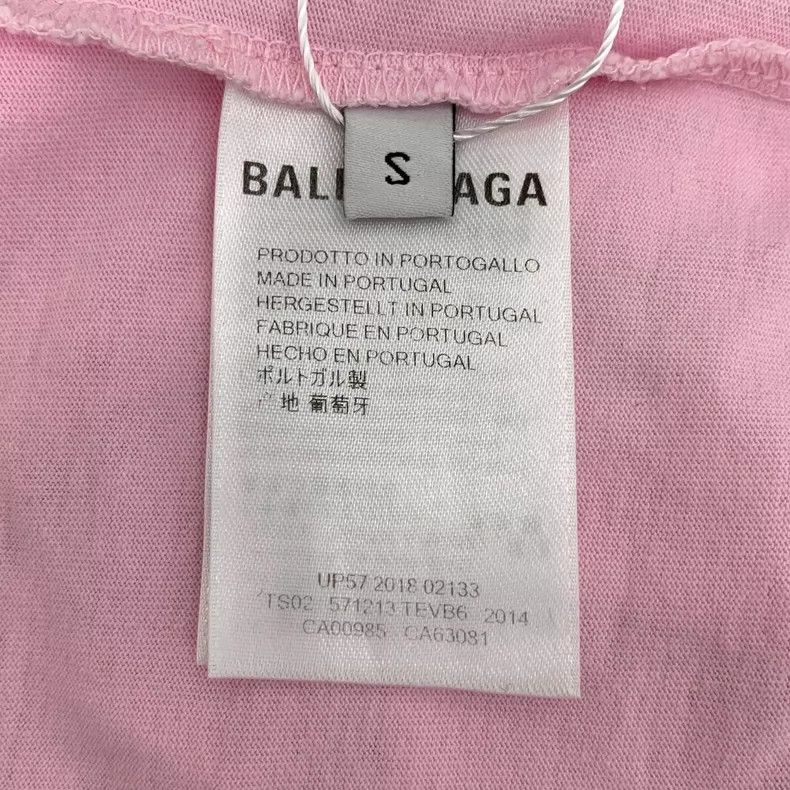 Balenciaga Pink Rose Print Cotton T-Shirt by Balenciaga Size S / US 4 / IT 40 - 6 Thumbnail
