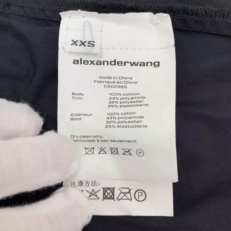 Alexander Wang Black Wide-Leg Cotton Pants with Logo Size 22" - 7 Thumbnail