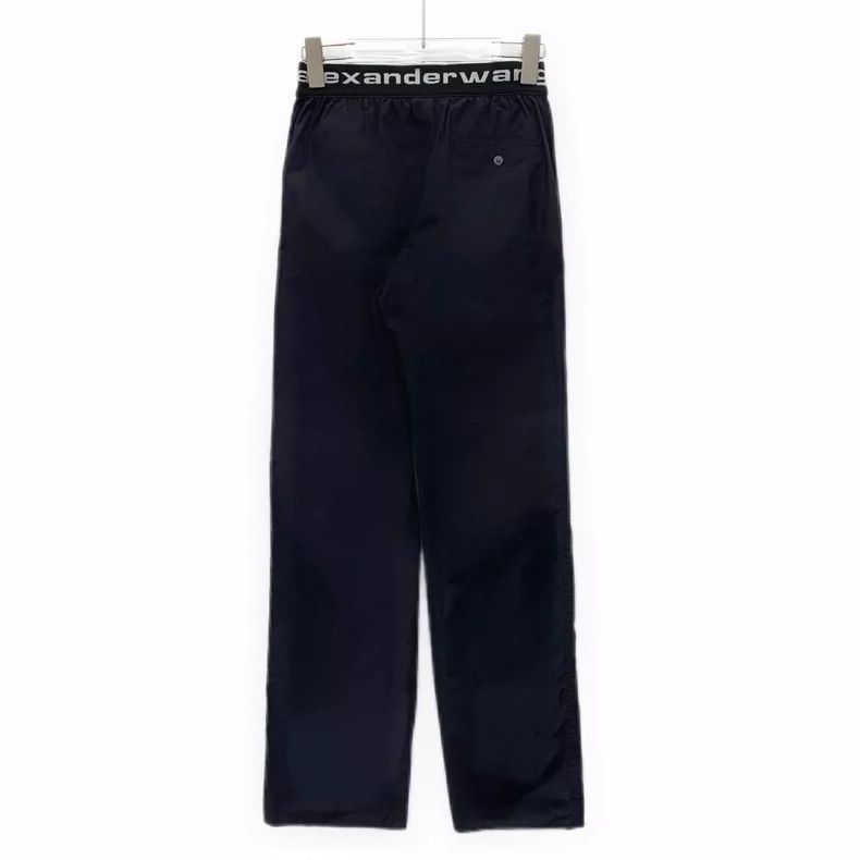 Alexander Wang Black Wide-Leg Cotton Pants with Logo Size 22" - 2 Thumbnail
