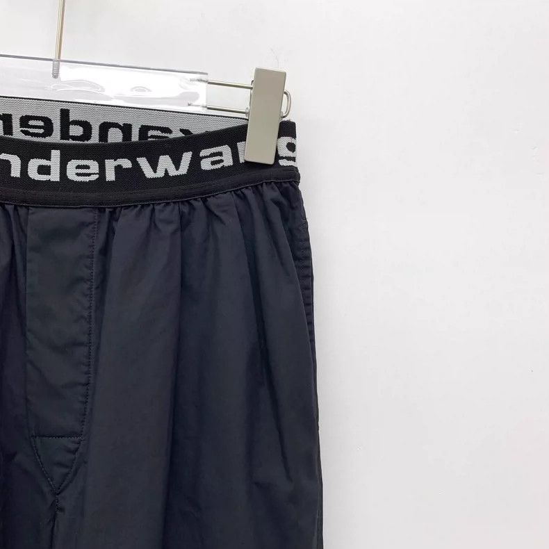 Alexander Wang Black Wide-Leg Cotton Pants with Logo Size 22" - 3 Thumbnail