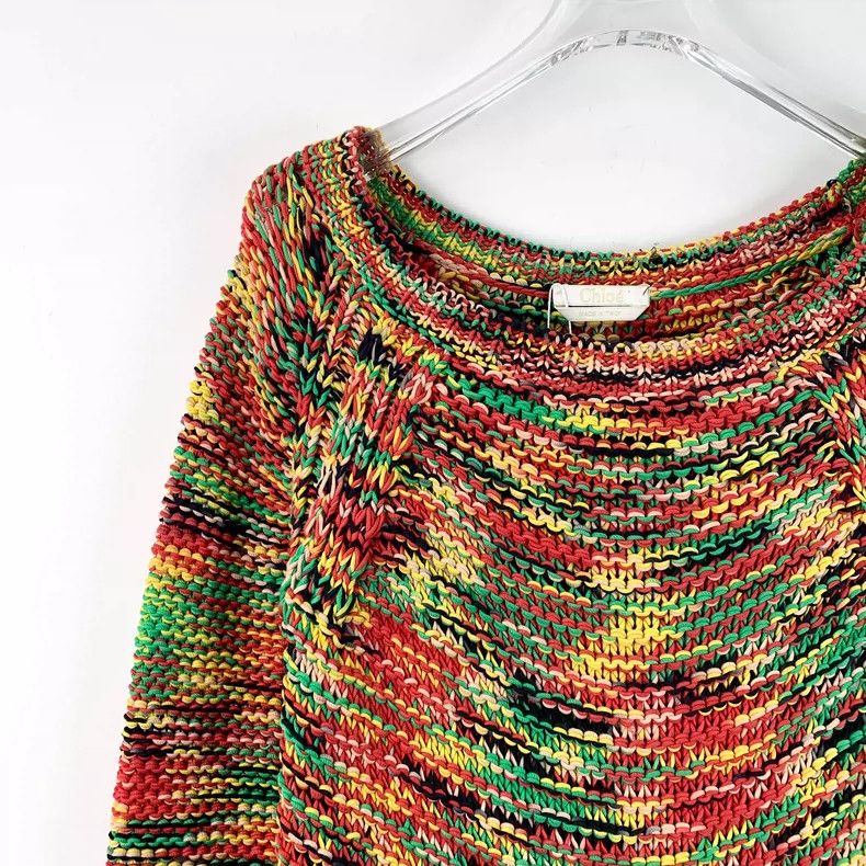 Chloe Multi-Color Long Sleeve Knit Sweater Size XS / US 0-2 / IT 36-38 - 3 Thumbnail