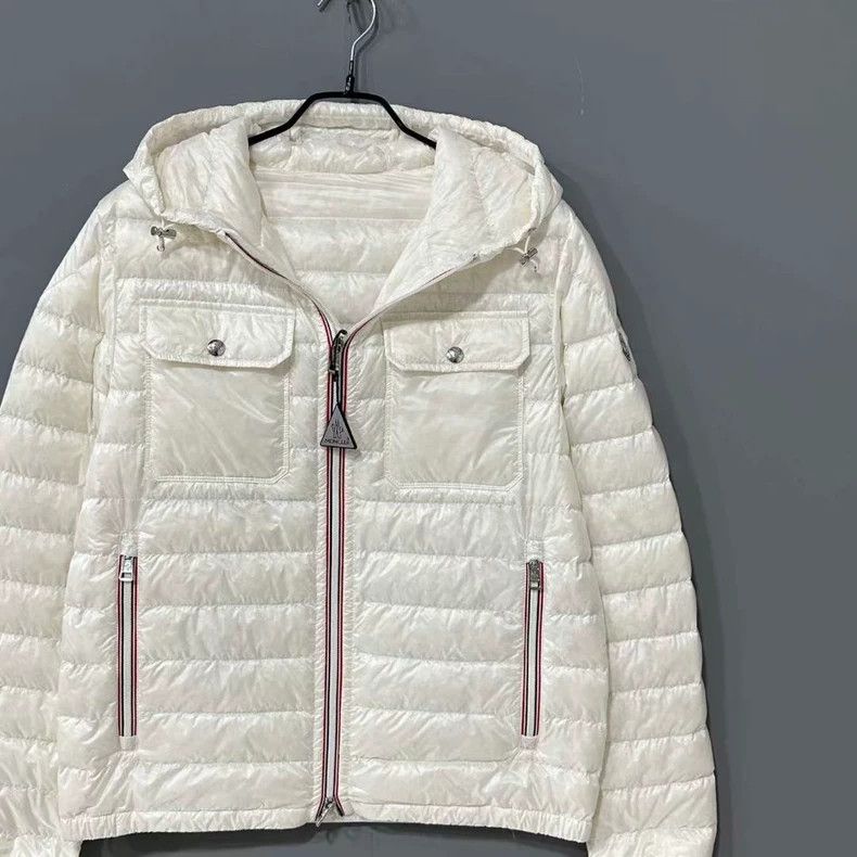 Moncler White Lightweight Down Jacket by Moncler Size XS / US 0-2 / IT 36-38 - 2 Thumbnail