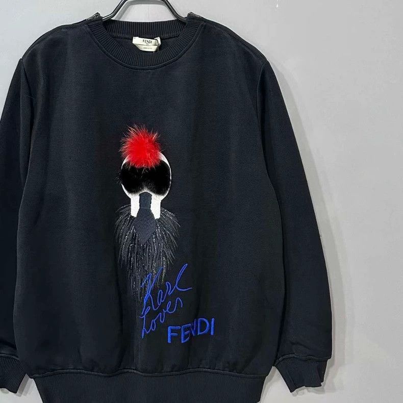 Fendi FENDI Signature Black Sweatshirt with Design Size L / US 10 / IT 46 - 2 Thumbnail