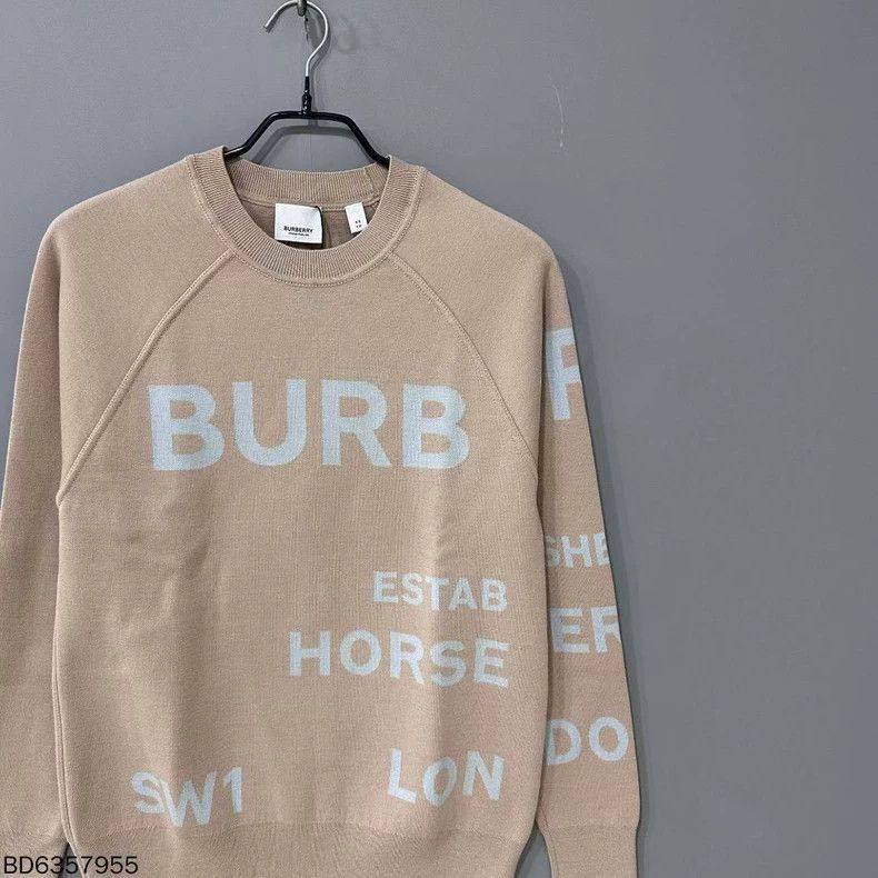 Burberry Burberry Logo Wool Sweatshirt in Khaki Size XS / US 0-2 / IT 36-38 - 2 Thumbnail
