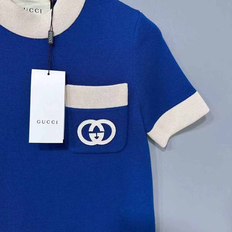 Gucci Blue Logo Knit Dress by GUCCI Size XXS / US 00 / IT 34 - 6 Thumbnail