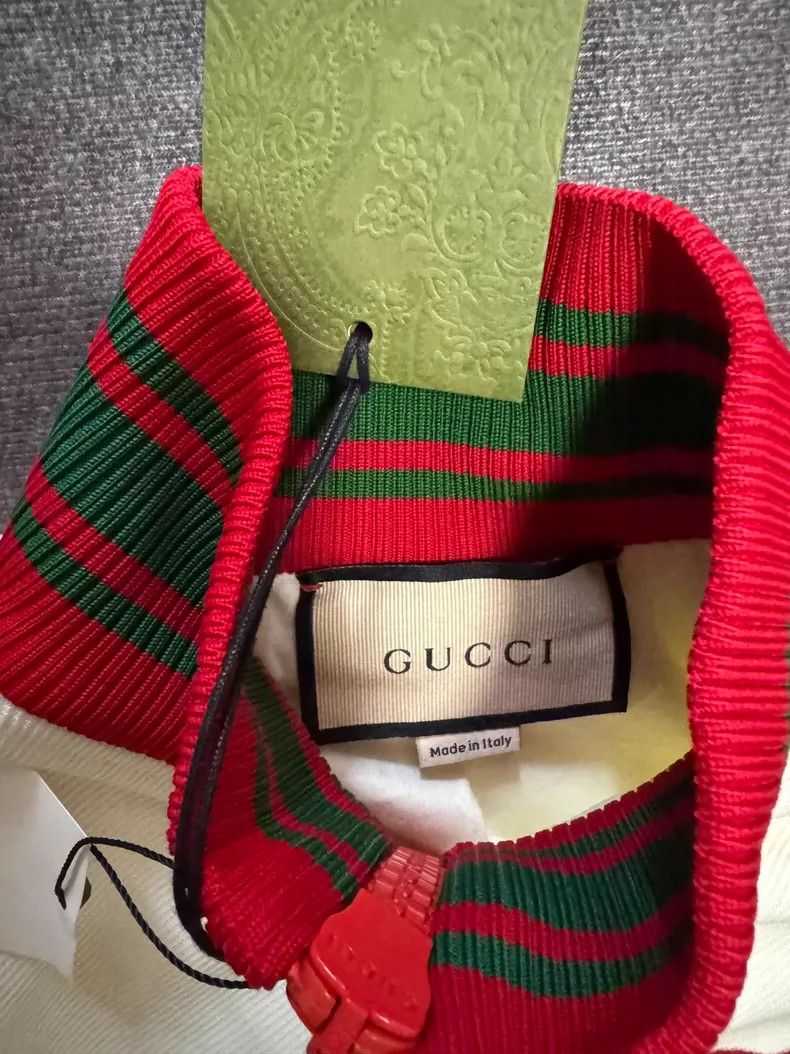 Gucci GUCCI Zip-Up Knit Jacket in Ivory Color Size XXS / US 00 / IT 34 - 3 Thumbnail