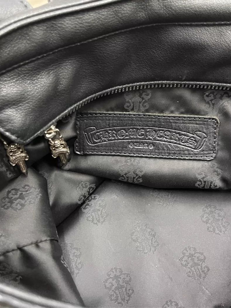 Chrome Hearts Chrome Hearts Black Leather Handbag with Silver Buckle Size ONE SIZE - 3 Thumbnail