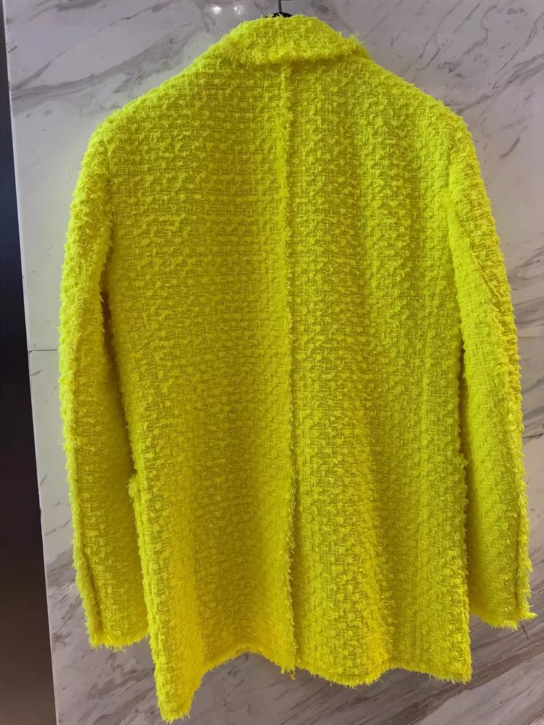 Balmain Balmain Double-Breasted Yellow Blazer Jacket Size L / US 10 / IT 46 - 6 Thumbnail