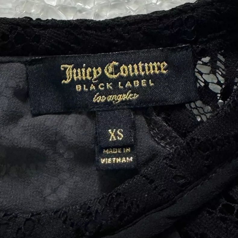 Juicy Couture Juicy Couture Black Lace Short Sleeve Top Size XS / US 0-2 / IT 36-38 - 6 Thumbnail