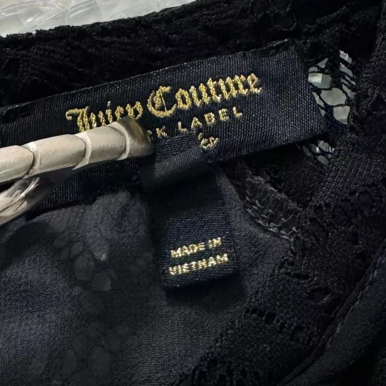 Juicy Couture Juicy Couture Black Lace Short Sleeve Top Size XS / US 0-2 / IT 36-38 - 7 Thumbnail
