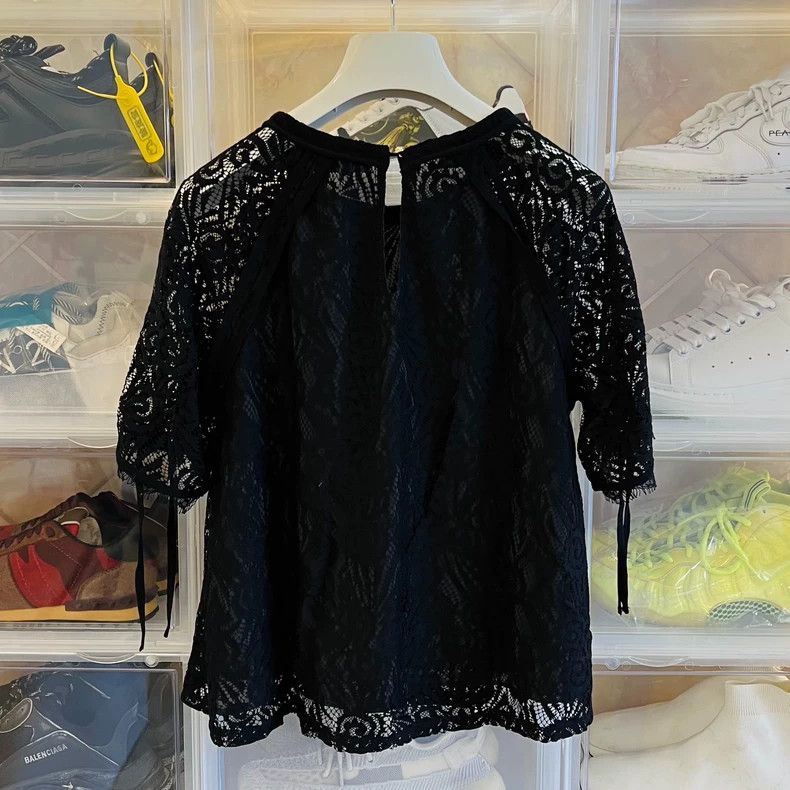 Juicy Couture Juicy Couture Black Lace Short Sleeve Top Size XS / US 0-2 / IT 36-38 - 3 Thumbnail
