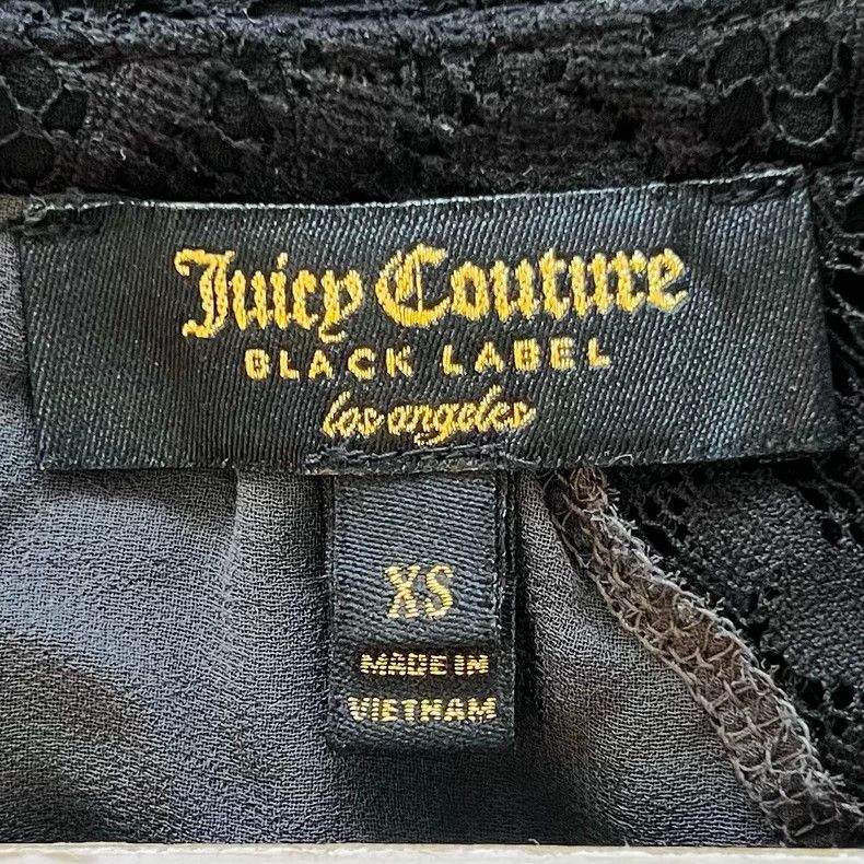 Juicy Couture Juicy Couture Black Lace Short Sleeve Top Size XS / US 0-2 / IT 36-38 - 5 Thumbnail
