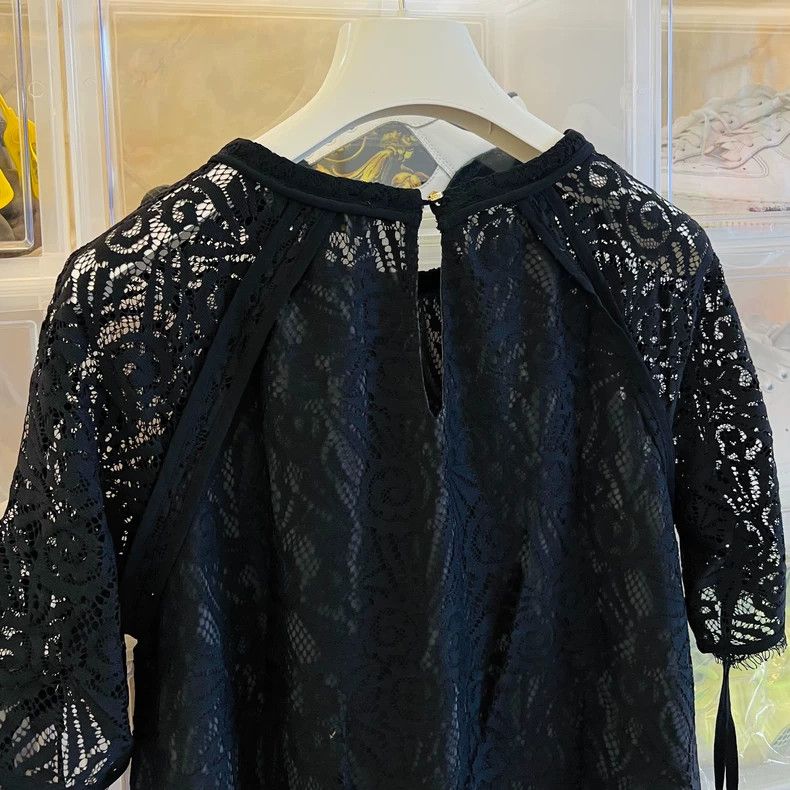 Juicy Couture Juicy Couture Black Lace Short Sleeve Top Size XS / US 0-2 / IT 36-38 - 4 Thumbnail