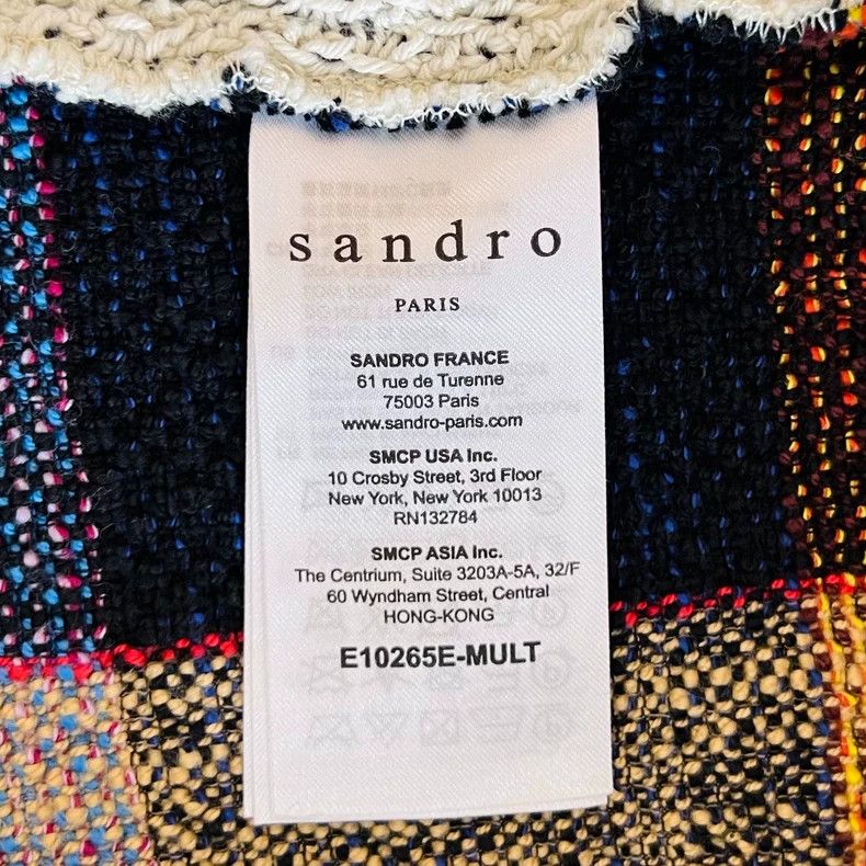 Sandro Elegant Color-Blocked Short Sleeve Knit Top Size XS / US 0-2 / IT 36-38 - 7 Thumbnail